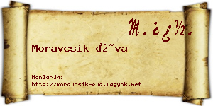 Moravcsik Éva névjegykártya