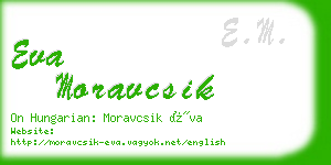 eva moravcsik business card